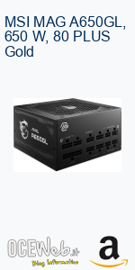MSI MAG A650GL, 650 W, 80 PLUS Gold